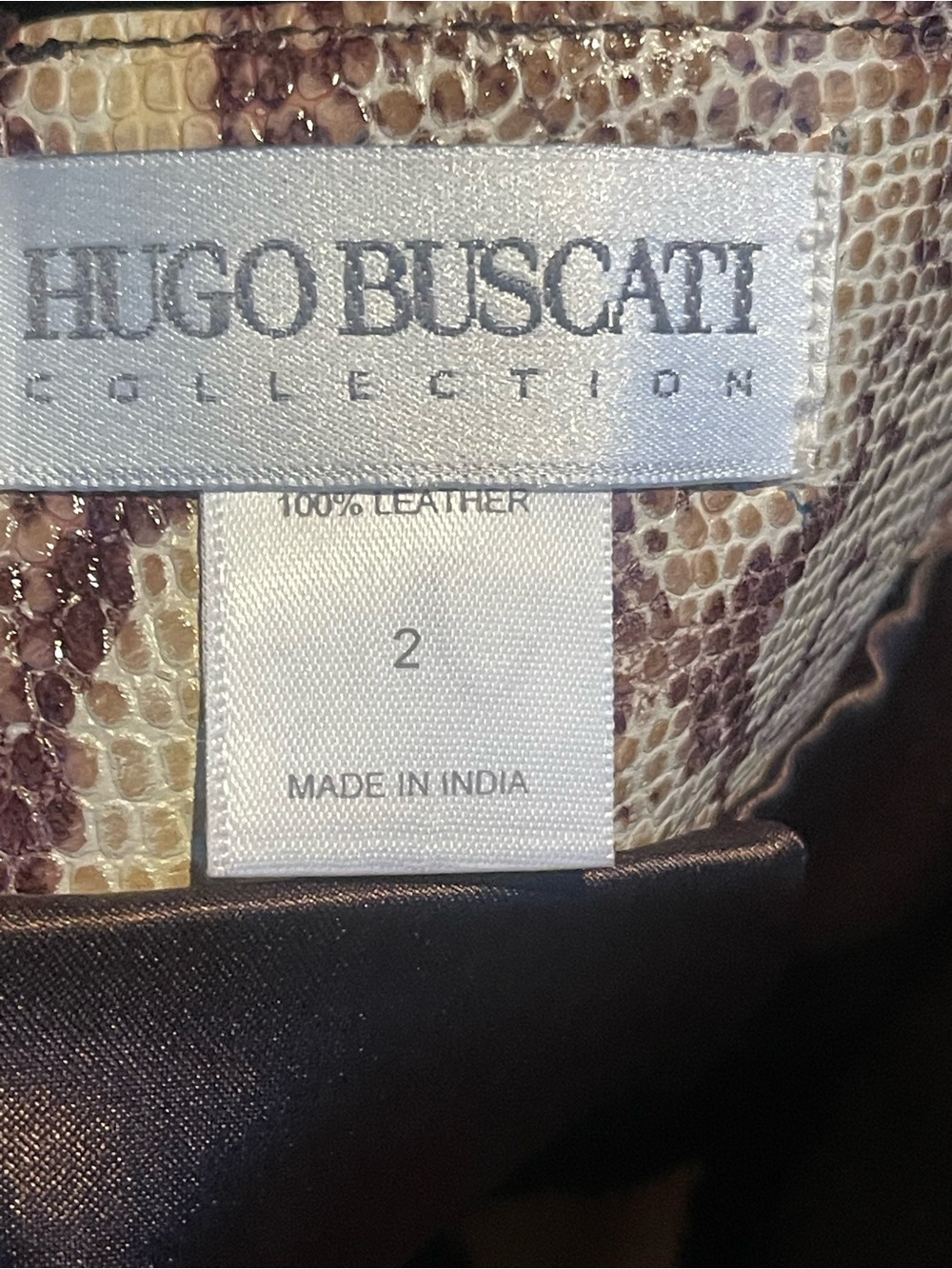 Hugo Buscati Vintage 90’s Genuine Leather Snakeskin Mini Skirt 2 - Picture 3 of 4